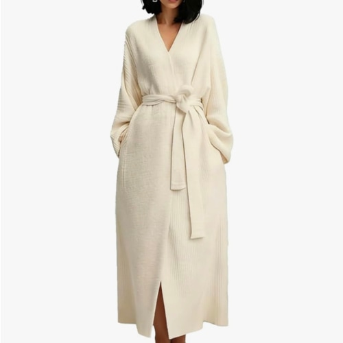 Premium Women's Double-Sided Fleece Robe Long Plush Flannel Pajamas Soft Warm