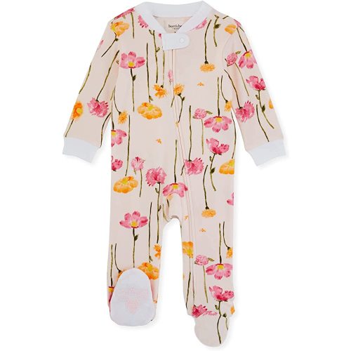 Burt's Bees Baby Baby Girls' Sleep and Play Pajamas, 100% Organic Cotton One-Piece Romper Jumpsuit Zip Front Pjs