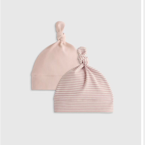 The Softest Rib Hat (2-Pack) in Peach Blush/Lilac Stripe