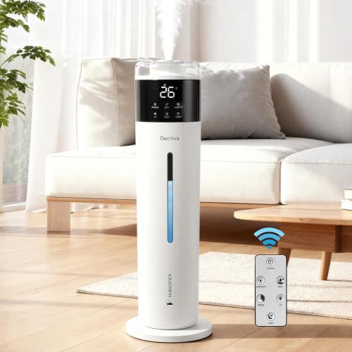 Large Humidifier for Bedroom, 8L/2.1Gal Ultrasonic Cool Mist, Remote control,Easy Clean with 350ML/H Large Mist Speed, Suitable for Kids Room Plant Yoga Study Room Office (White)