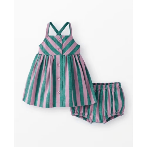 0-3 months - Baby Sleeveless Linen Dress & Bloomers Set