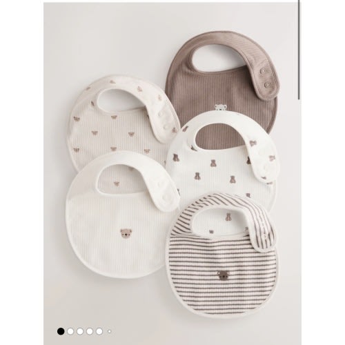 Buy Brown Baby Bibs 5 Pack from Next Canada