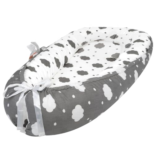 Baby Lounger for Newborn, Baby Lounger for 0-24 Months Babies, 100% Cotton Soft Breathable Baby Lounger Cover, Portable Baby Infant Lounger Babies Essentials Gifts