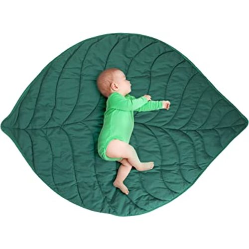 Baby Play Mat 56.3x42.1 Cotton Crawling Cushion Leaf Nursery Rug Kids Room Rug Floor Gym Tummy Time Mat Soft Washable