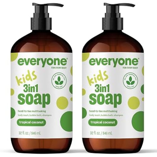 Everyone 3-in-1 Kids Soap, Tropical Coconut Shampoo & Body Wash, 32 oz 2pk