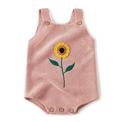 Simplee kids Baby Girls Sunflower Knit Rompers Knit Clothes for Newborn Baby Girls