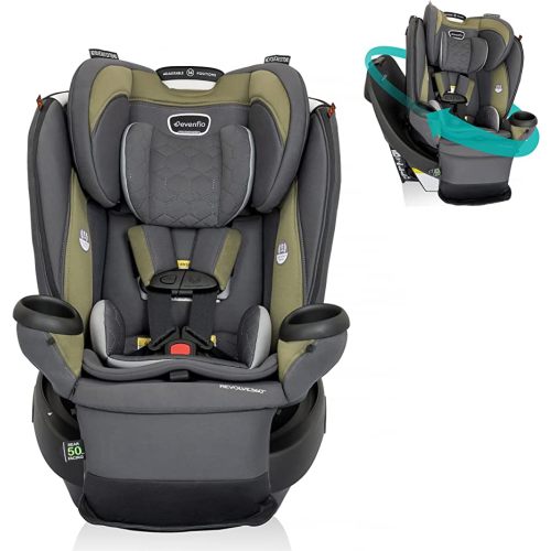 Evenflo Revolve360 Extend Convertible Car Seat with 360 Degree Rotation, Extended Rear-Facing, Forward-Facing, Booster Mode, and Secure Latch Install, Rockland Green