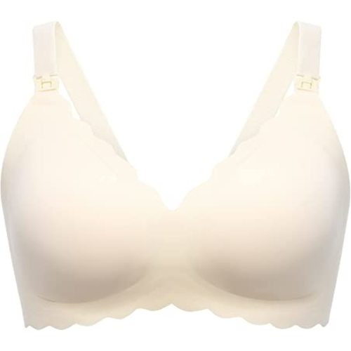 Momcozy Nursing Bras for Breastfeeding, Seamless Pregnancy Maternity Bra Wireless Classic Jelly Strip Support Nursing Bra