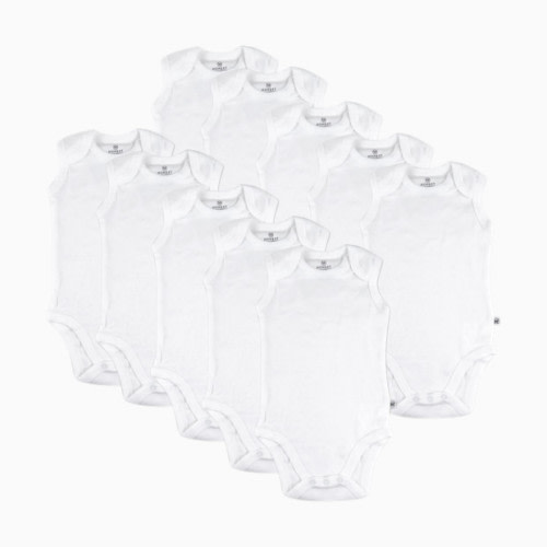 Honest Baby Clothing 10-Pack Organic Cotton Sleeveless Bodysuits, Honestly Pure White - Honestly Pure White, 0-3 M