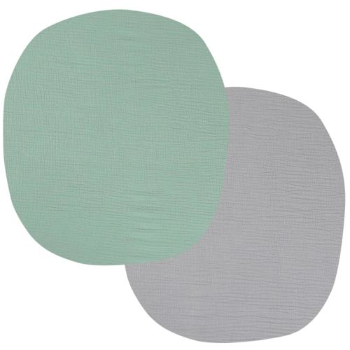 Onacosht Muslin Bassinet Sheets 24" x21" Compatible with Graco Pack ‘n-Play Dome LX Bassinet, Small Round Bassinet Sheets 2 Pack 100% Cotton Grey and Green