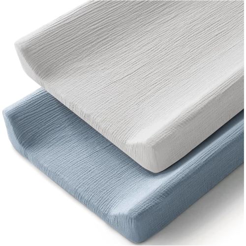 Changing Pad Cover for Neutral Baby Muslin Soft Cotton Diaper Changing Table Pad Cover Changing Pad Sheets for Girls and Boys - 2 Pack