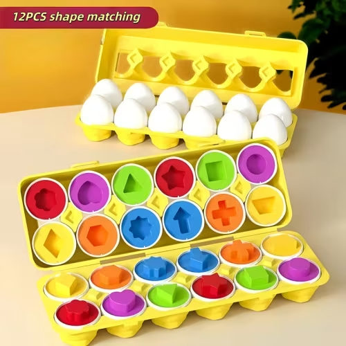 educational shape matching eggs colorful plastic number - Temu