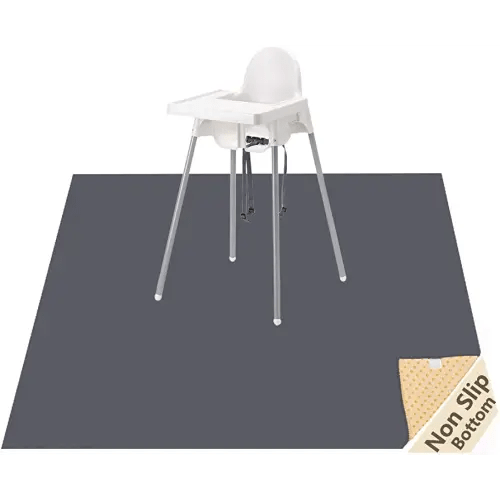 Splat Mat for Under High Chair/Arts/Crafts, WOMUMON Washable Spill Mat Waterproof Anti-Slip Floor Protector Splash Mat, Messy Mat and Table Cloth