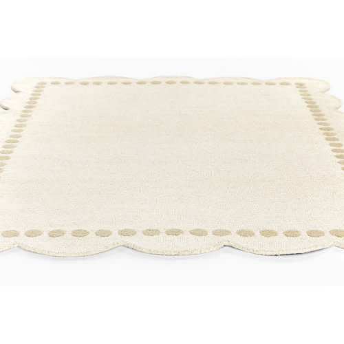 Birch Lane™ Alcona Hand Tufted Wool Solid Ivory Area Rug 8'10" X 11'10" | Birch Lane