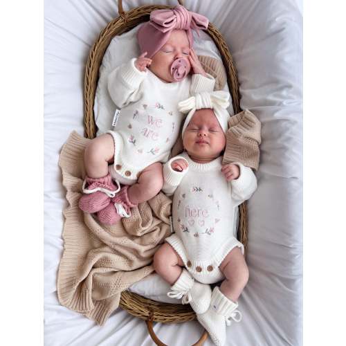 Twins Announcement Rompers | Set of 2 | Newborn