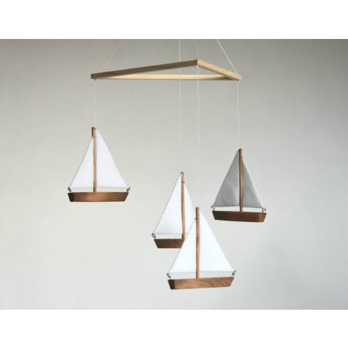 Sailing Boat Baby Mobile: Handmade Ocean Nursery Decor