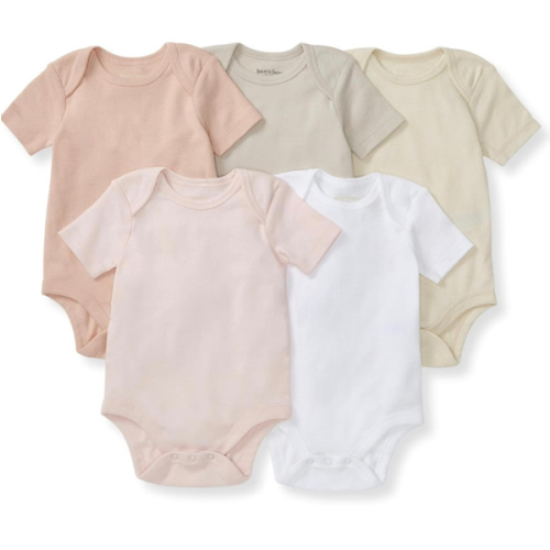 Burt's Bees Baby Organic Cotton Bodysuits – Baby Boy & Girl Short and Long Sleeve One-Pieces, 5-Pack