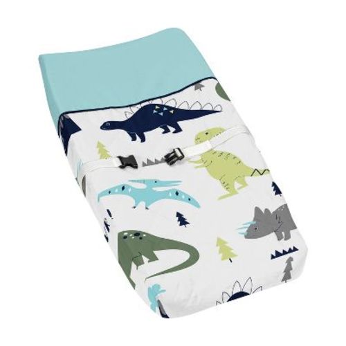 Sweet Jojo Designs Boy Changing Pad Cover Mod Dinosaur Blue and Green