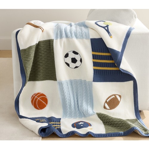 All Star Sports Patchwork Heirloom Kid Throw Blanket