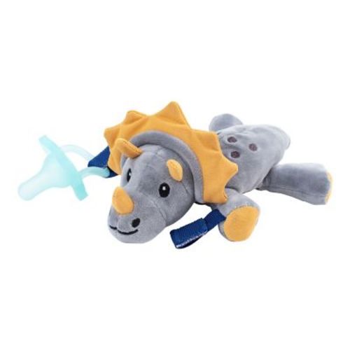 Dr. Brown's® Triceratops Lovey Pacificer and Teether Holder in Grey - GREY - 0-12 MONTHS