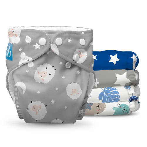 Reusable Cloth Diapers: One Size with Fleece (Pack of 5) - Lullabies – Charlie Banana