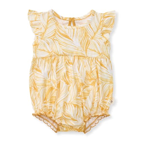 Burt's Bees Baby Baby Girls Romper - 100% Organic Cotton, One-Piece Shortall Girl Outfit for Sizes Newborn to 24 Months