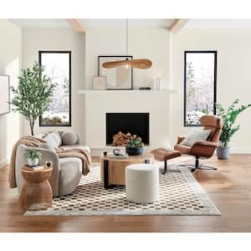 Avena 16.1 in. Natural Side Table with Removeable Top for Storage