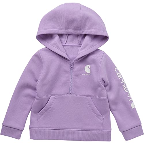 Carhartt Baby Girls Long-Sleeve Half-Zip Hooded Sweatshirt