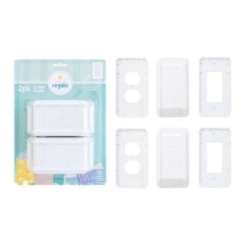 Regalo Home Safety White Outlet Cover Box Child Safety Includes Cover for Outlet or Light Switch - White