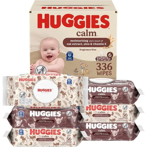 Huggies Calm Baby Wipes, Unscented, 6 Packs, 336 Wipes