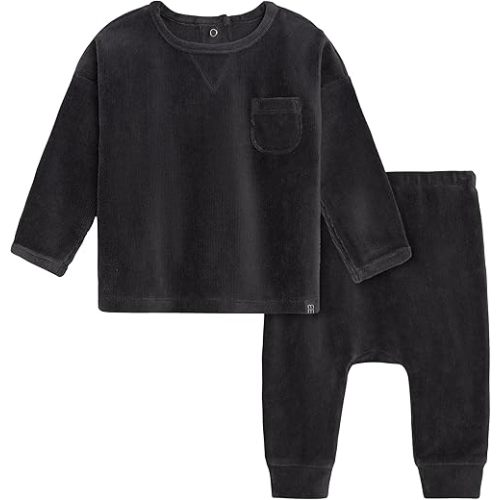 Modern Moments by Gerber Baby Velour 2-Piece Drop Shoulder Top & Pant Set