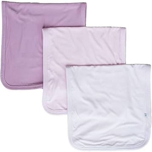 Caden Lane Premium Baby Burp Cloths, Ultra Soft & Absorbent, Gender Neutral for Newborn, Boy & Girl, Essentials for Feeding & Teething, Machine Washable, 3-Pack, Purples