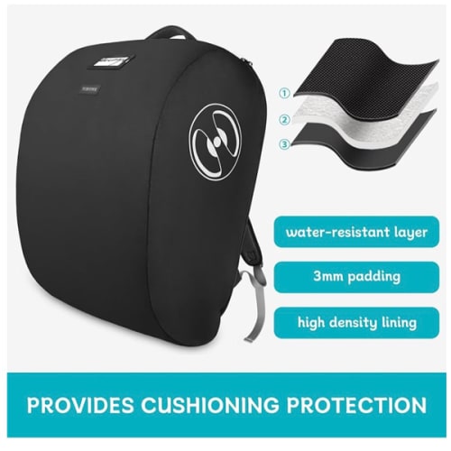 Doona+ Compatible Car Seat Travel Bag for Airplane and Storage, Fits Doona Car Seat Stroller with Isofix Base, Infant Car Seat Bags with Lockable Zipper, Foldable Gate Check Stroller Backpack for Baby Travel