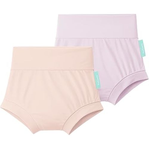 Baby Bloomers Bummies, Soft Bamboo Viscose High Waist Belly Shorts & Diaper Cover for Infant Toddler Girls Boys, 2-Pack