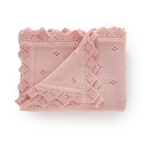 Cotton Baby Blanket Knitted Crochet Receiving Crib | Nursery Swaddling Blankets for Newborn Baby Boy Girl