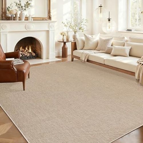 Garvee Modern Solid Washable Rug 8x10 Area Rugs for Living Room Tan
