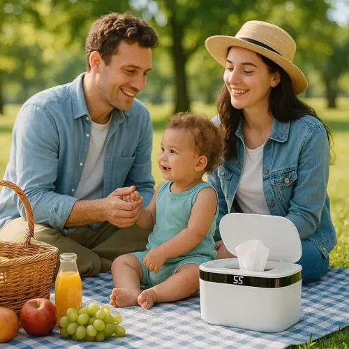 Portable Baby Wipe Warmer - USB-Powered, (40°C/104°F to 60°C/140°F) Adjustable Heating, Ultra-Quiet & 0.4kg Lightweight for Travel