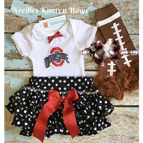 College Outfit, Girls Collegiate Outfits for Baby / Toddler, Most Colleges Available, College Sports Team Outfit, Sizes 0/3 Months - Size 4