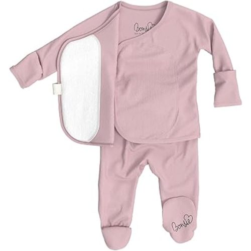 Amazon.com: Bonsie Skin to Skin Babywear Footed Bodysuit - Pink Baby One Piece - Peony (0-3 Months): Clothing, Shoes & Jewelry