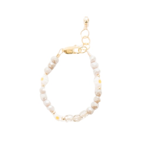 Daisy May Bracelet (Gray 2MM + 4MM Beads)