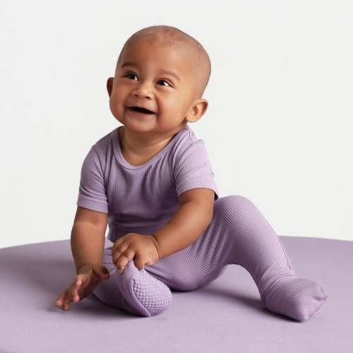 Front Opening Ready Set Romper® in Ribbed Lavender