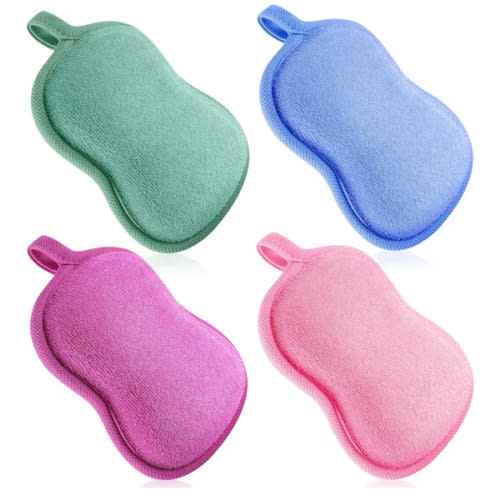 Amazon.com : Tatuo 4 Pieces Baby Bath Sponge Cotton Baby Sponge Toddler Soft and Absorbent Loofah for Kids Babies Men Women(Red, Purple, Green, Blue) : Baby