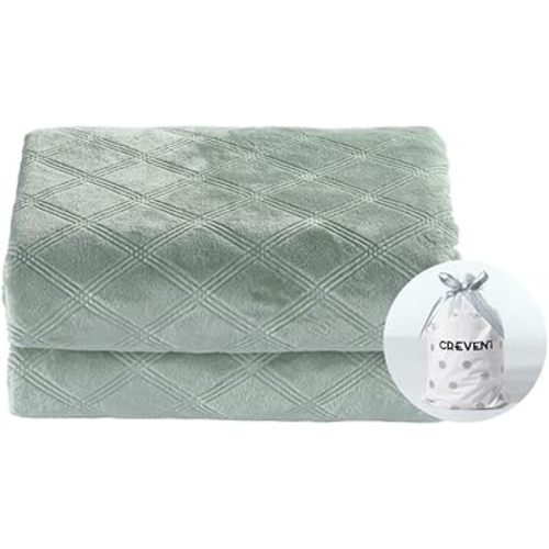CREVENT Fuzzy Baby Throw Blanket Neutral, Super Soft Plush Blanket for Baby Boys and Girls/Newborns/Infant/Toddler (30"X40" Laurel Green)