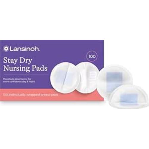 Lansinoh Stay Dry Disposable Nursing Pads, 100 Count