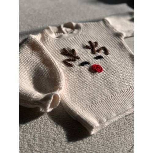 Christmas Baby Sweater, Hand Embroidered Baby Christmas Sweater , Baby Christmas Outfit, Baby&#39;s 1st Christmas, First Christmas Outfit