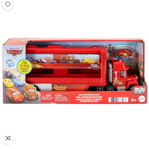 Disney Pixar | “Cars” Mini Racers - Mack Hauler Transporter with Vehicle