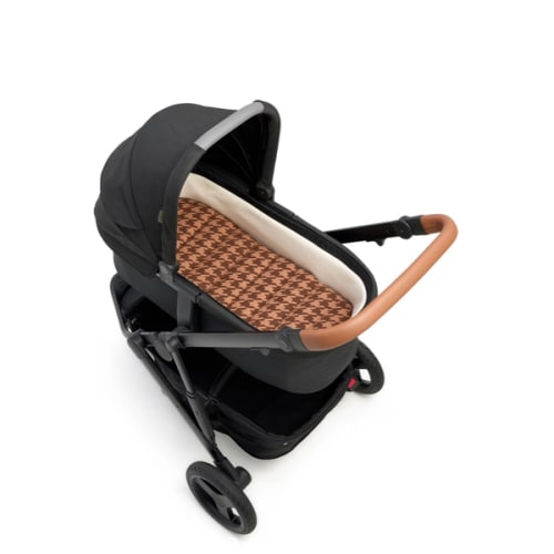 Cocoa Houndstooth Universal Linen Bassinet Liner