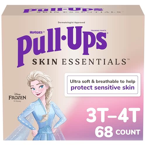 Pull-Ups Girls' Skin Essentials Potty Training Pants, Training Underwear, 3T-4T (32-40 lbs), 68 Ct