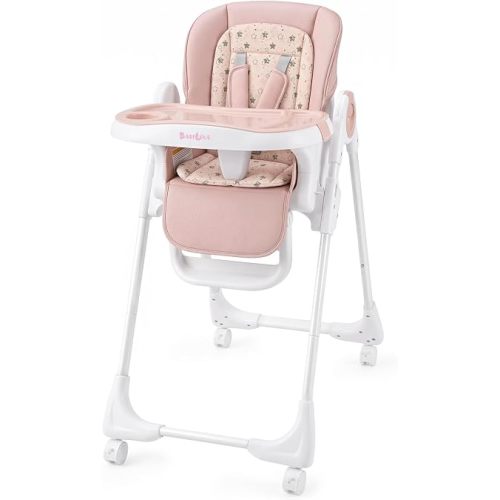 Baby High Chair with Wheel, Adjustable Foldable Chair for Babies & Toddlers