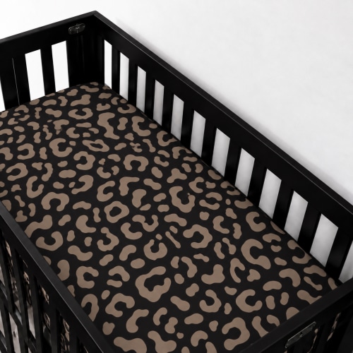 Bamboo Crib Sheet in Midnight Mocha Leopard